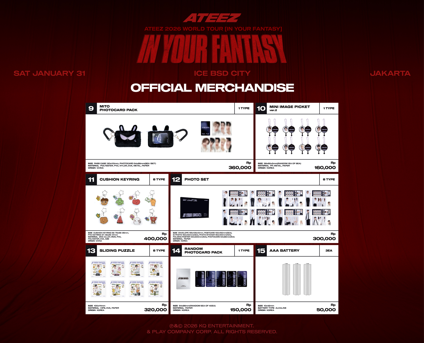 ATEEZ 2026 WORLD TOUR グッズセット　マニラ　トレカ ATEEZ 2026 WORLD TOUR グッズセット マニラ トレカ ATEEZ 2026 WORLD